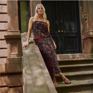 Abercrombie Matte Satin Midi Skirt